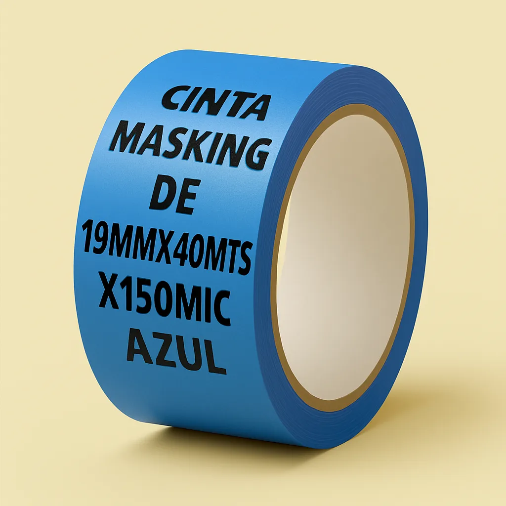 CINTA MASKING DE 19MMX40MTS X150MIC AZUL