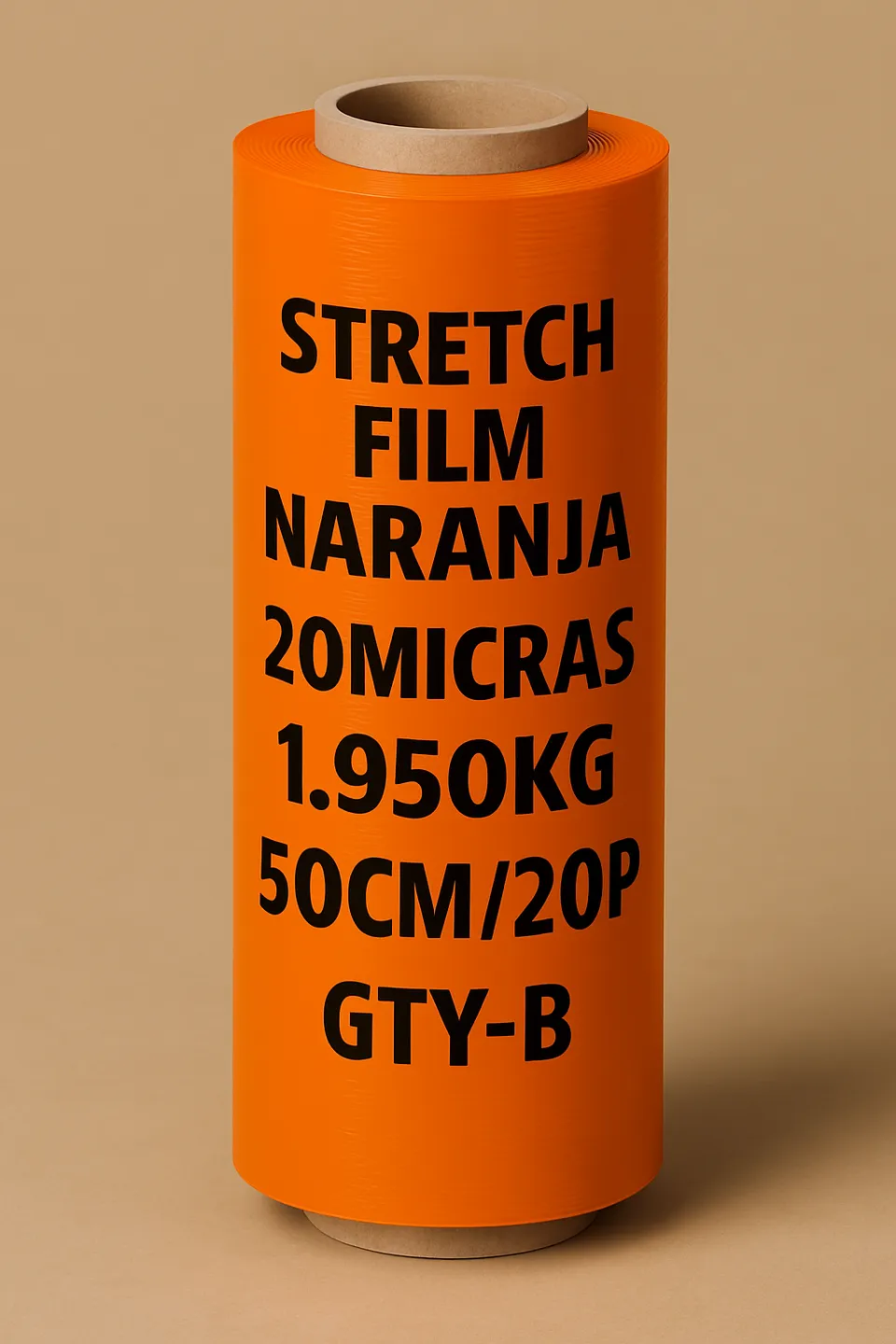 STRETCH FILM NARANJA 20MICRAS 1.950KG 50CM/20P