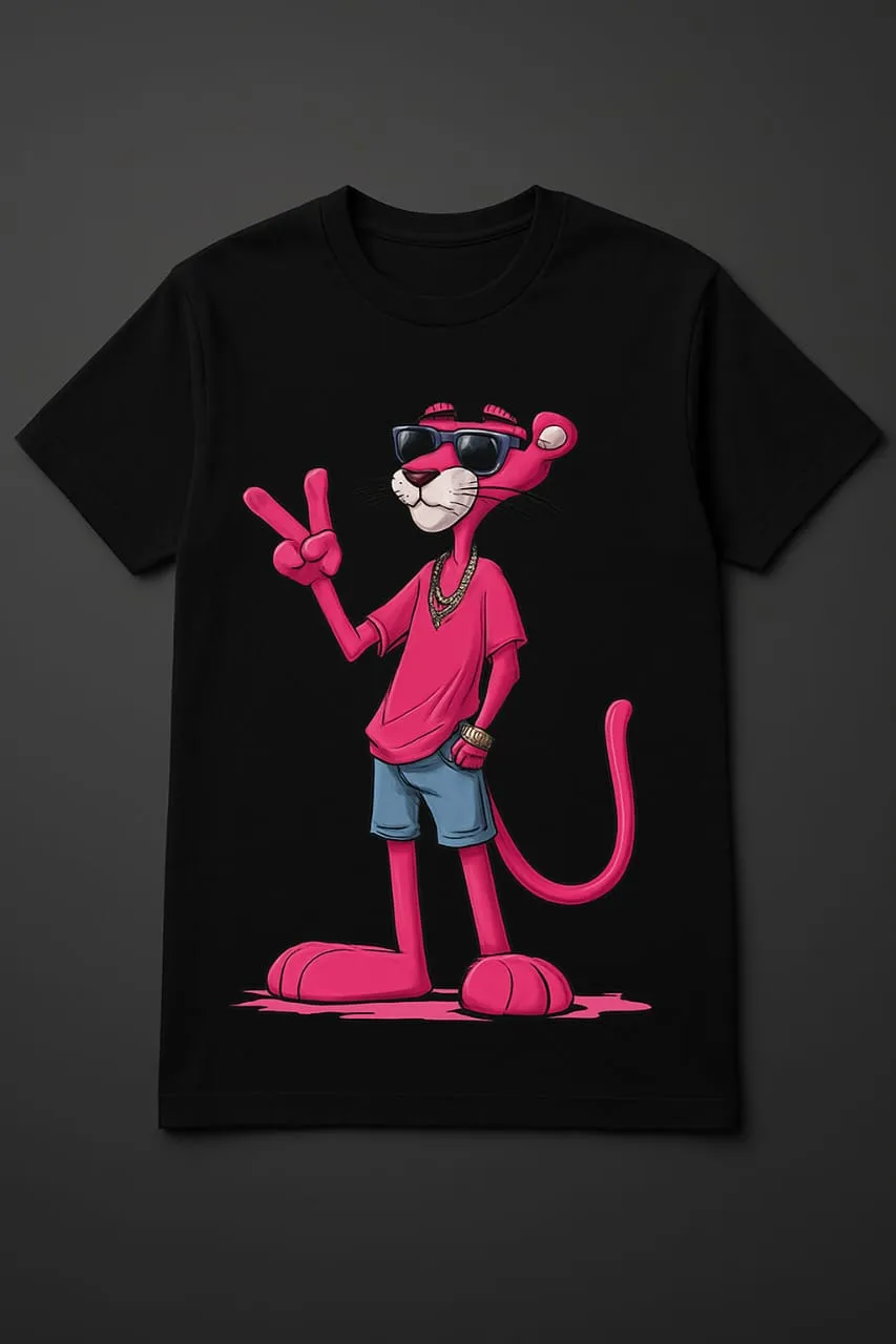 camiseta estampada pantera rosa 