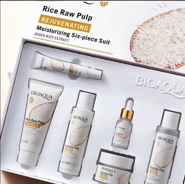 Bioaqua Kit facial premium de arroz en caja,.