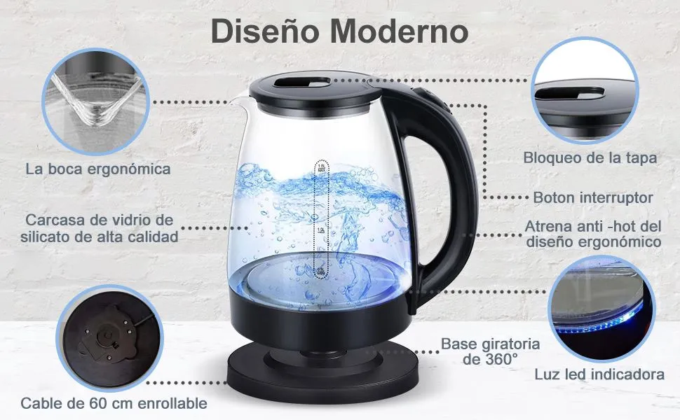 Pava eléctrica con luz led
