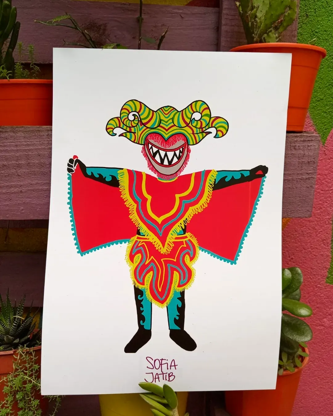 Ilustración diablo de carnaval 