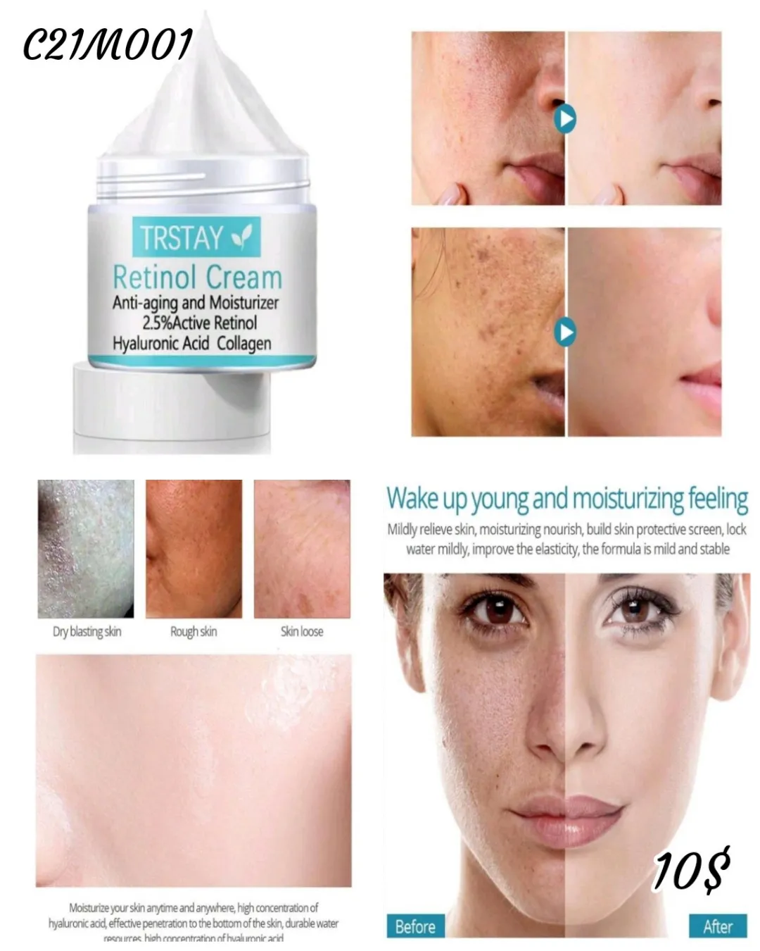 Crema facial de retinol 