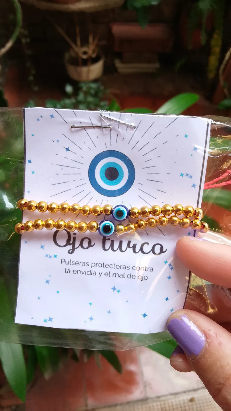 Pulseras ojo turco doradas
