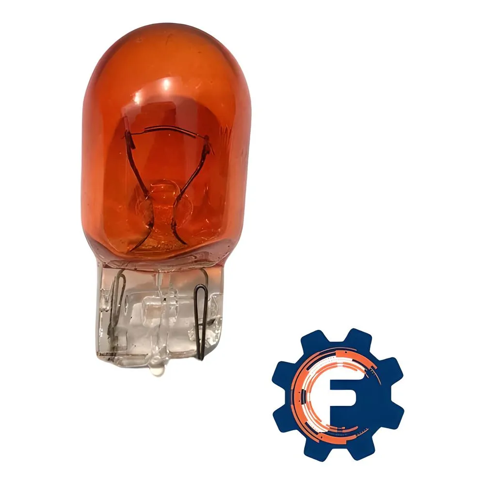 BOMBILLO 12V T-20 MUELITA 2 CONTACTOS AMBAR (CAJA 10 UNIDS)