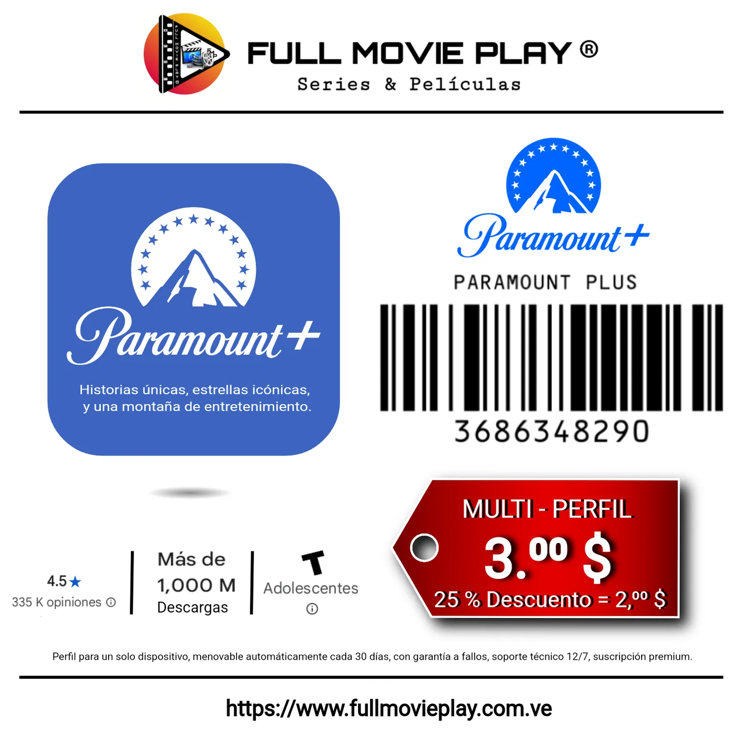 Perfil: PARAMOUNT PLUS
