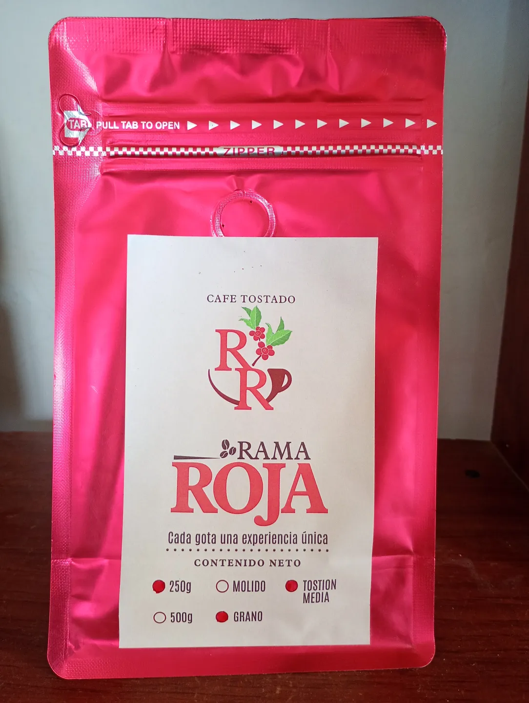 Café en grano de 250 gramos 